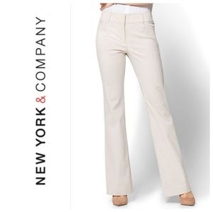 NWT NY&C Signature Fit Bootcut Tan PinStripe Pants
